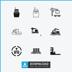 Collection of 9 tanker filled and outline icons
