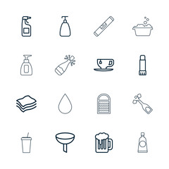 Collection of 16 liquid outline icons