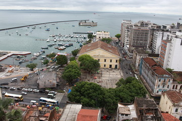 Obraz premium city, panorama, view, architecture, urban, panoramic, sky, skyline, cityscape, building, town, landscape, travel, sea, europe, blue, buildings, bay, house, old, tourism, aerial, spain, street, summer