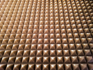 White acoustical foam on the wall.