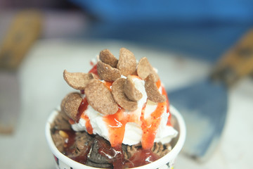 Homemade chocolate ice cream