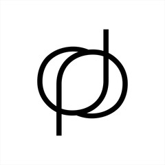 dp, dop, pd, pod initials line art geometric company logo