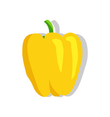 Yellow Ripe Sweet Bell Pepper with Shiny Skin