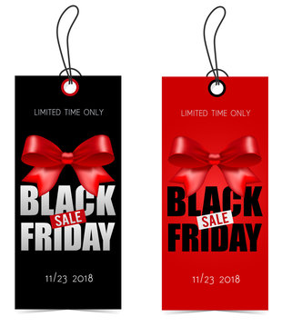 Black friday banner with bow