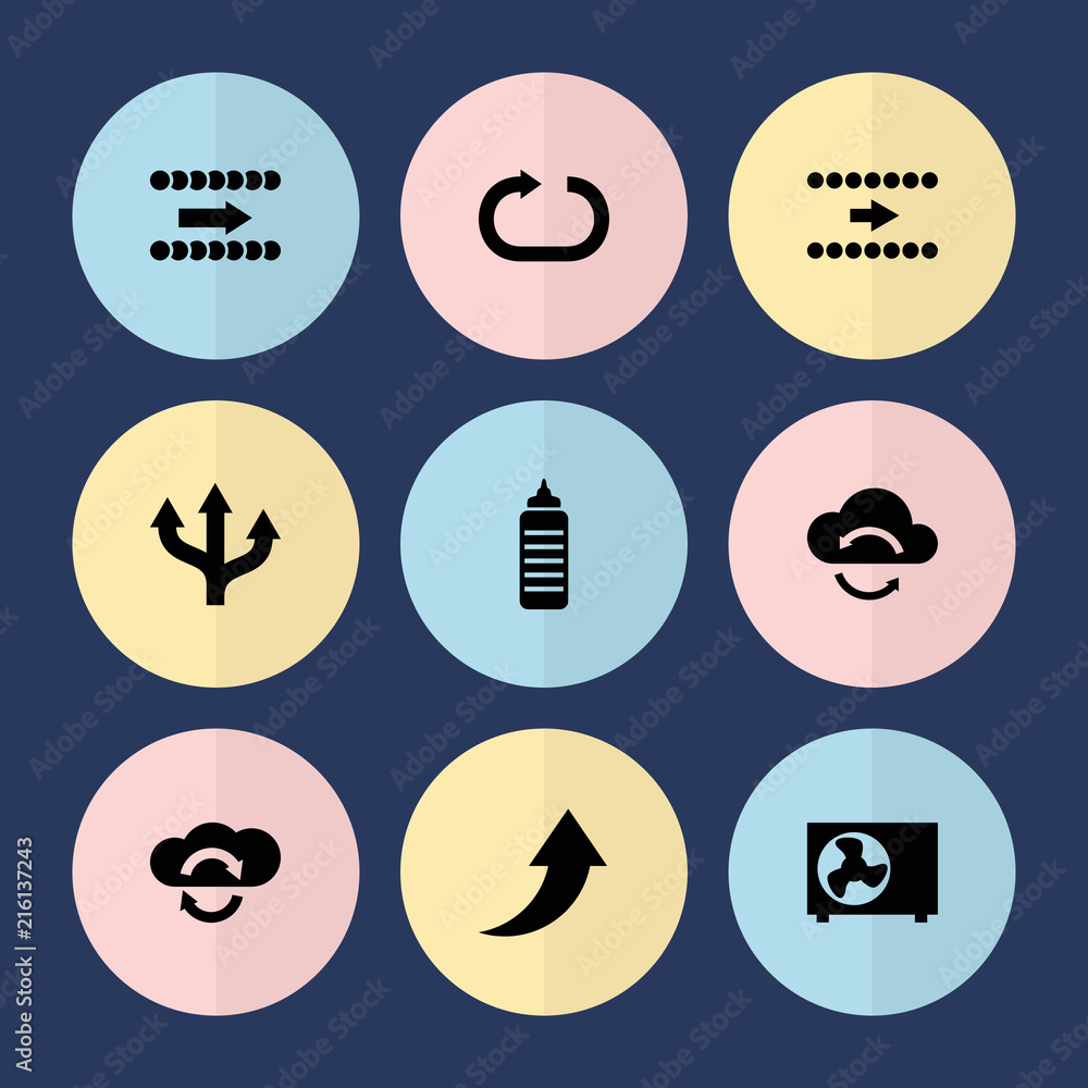 Poster set of 9 refresh filled icons