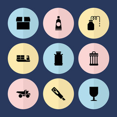 Set of 9 container filled icons