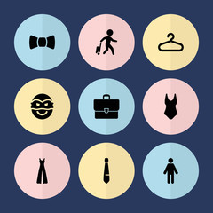 Set of 9 suit filled icons
