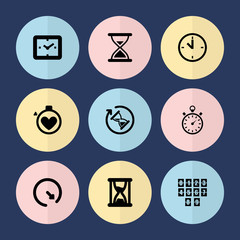 Set of 9 countdown filled icons