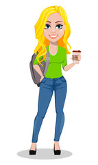 Happy student. Back to school.