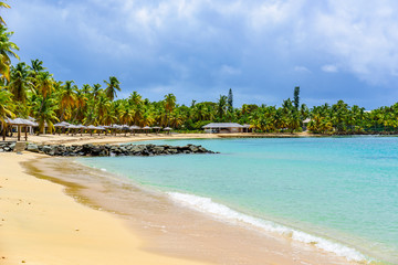 Paradise beach at Morris Bay, Tropical caribbean island Antigua