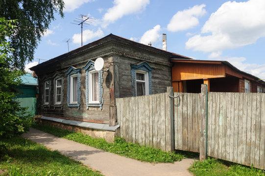 Old wooden house in small Russian town