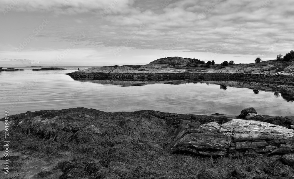 Sticker Beautiful landscape on the coast of famous Atlantic Ocean Road -  Atlanterhavsveien , More og Romsdal county, Norway.