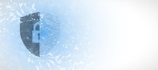 Cybersecurity and information or network protection. Future technology web services for business and internet project