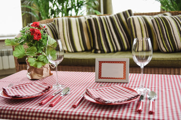 Picnic set. Romantic date. Family weekend. RED cell. Flowerpot. A frame for text or photo. Covers for bottles. cutlery
