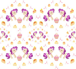 Pattern with sweet unicorns