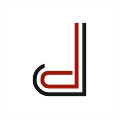 d, dd, dJ initials line art geometric company logo