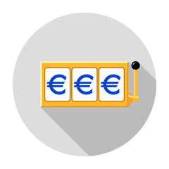 Euro slot reels icon vector illustration