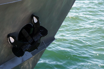 Battleship anchor with sea background.Warship anchor © MichaelPervak