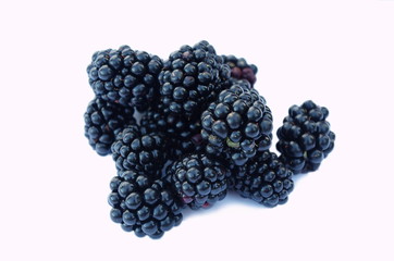 blackberries on the white background