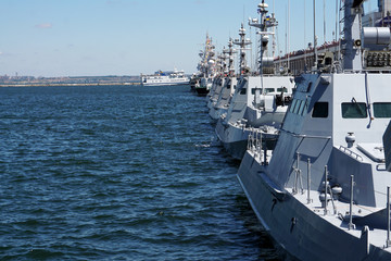 View of  a battleship