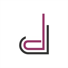 d, dd, dj initials line art geometric company logo