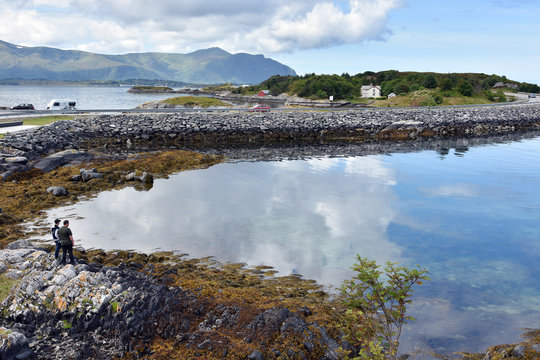 The Atlantic Ocean Road -  Atlanterhavsveien  8.3-kilometer  long section of County Road 64 runs through an archipelago in Eide and Averoy in More og Romsdal, Norway