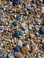 sea sand rocks pebbles beach top view