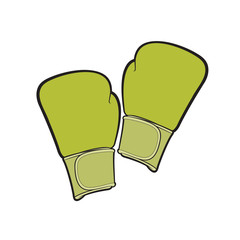 isolated green color boxing gloves vector drawing