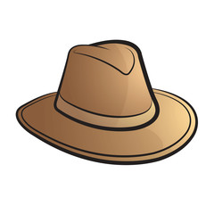 brown hat isolated on white background vector drawing