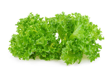 green frillice iceberg lettuce isolated on white background