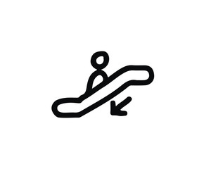 escalator down hand drawn icon , designed for web and app