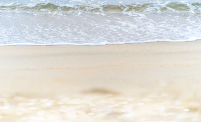 scenic of seascape for relax concept with wave and bubbles on beach