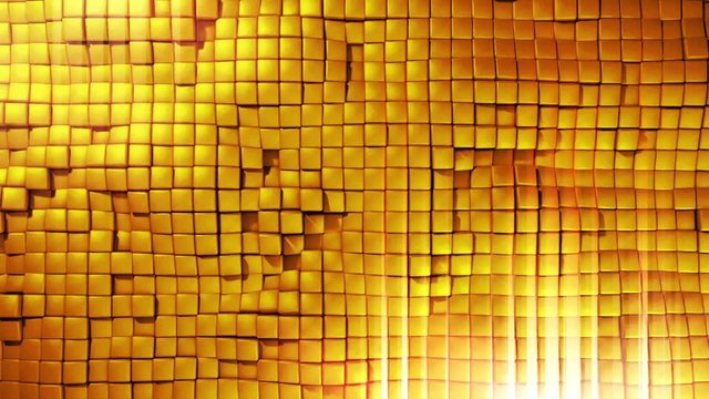 Cubic Dynamic Movement Undulate Gold Animated Background