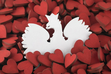 Polish coat of arms on red hearts