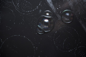 Abstract photo of bubbles on a black background