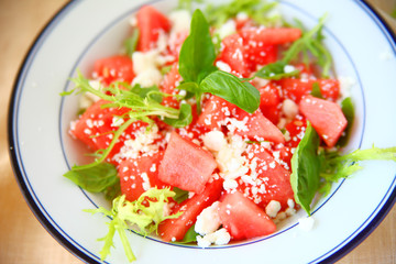 Summer watermelon feta cheese salad