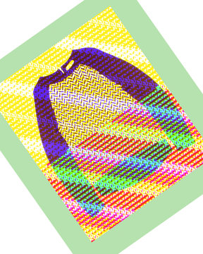 Patterned illustration of sweater with rainbow