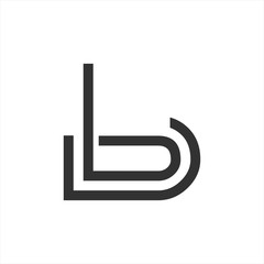b, bc, bu initials line art geometric company logo