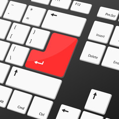Keyboard with red Enter button