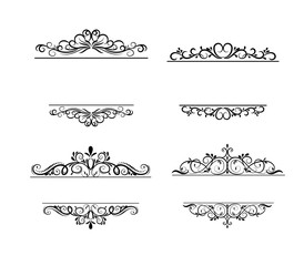 Vintage vector swirl frame set