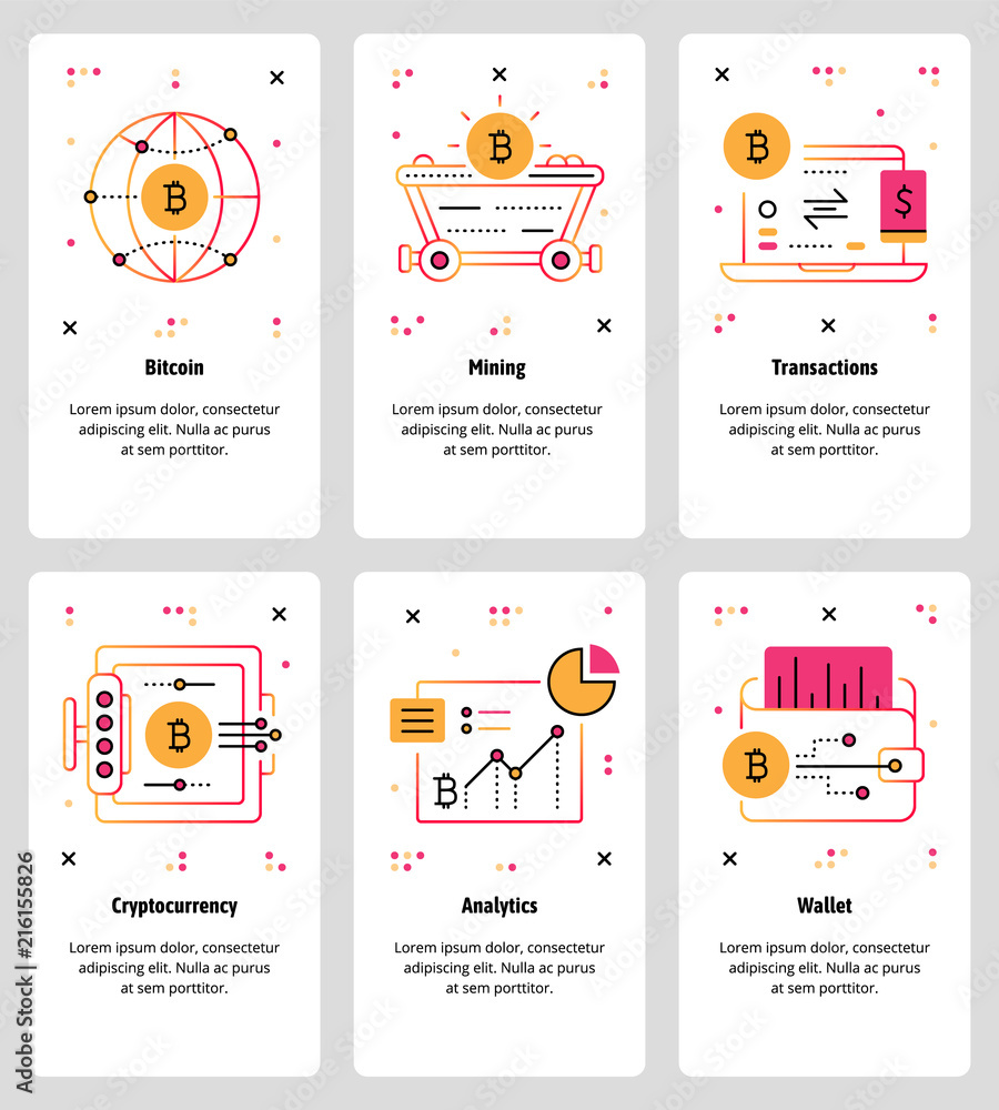 Poster vector line art web and mobile app template set