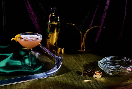 Cocktail lounge table still life
