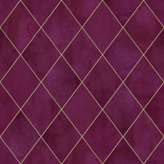 Argyle geometric watercolor seamless pattern