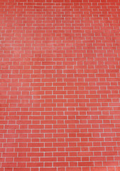 Brick Wall Gradient Pattern of Red Stone Material Texture Background. Abstract Brick Stones Pattern, New Bright Red Wall Front Background. Modern Vibrant Brickwall Material Surface Close Up Copy Space