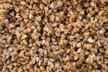 Buckwheat grain background texture