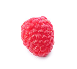 Fresh ripe raspberry on white background