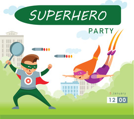 Superhero party invitation