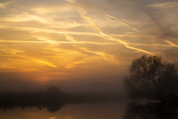 Sonnenaufgang im Teufelsmoor bei Bremen / Germany 