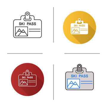 Ski pass badge icon