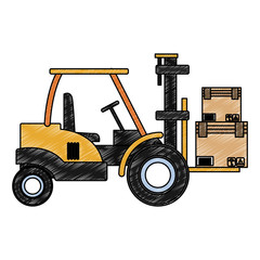 Forklift cargo vehicle vector illustration graphic design